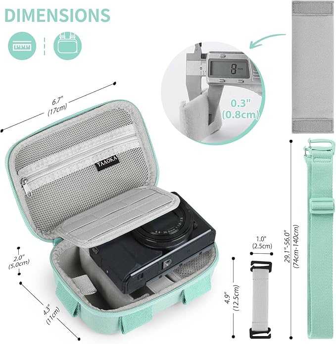 Digital Camera Case, Protective & Lightweight Camera Case with 3 Carrying Ways, Waterproof & Shockproof Small Camera Bag - Green