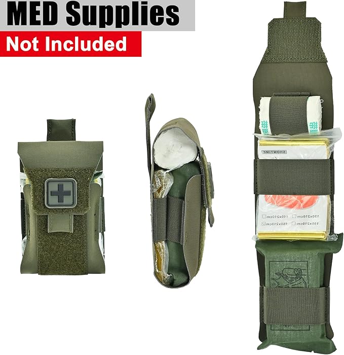 Mini IFAK Micro Trauma Pouch | Compact Empty EDC First Aid Organizer | Portable Stop Bleeding Supplies Pouch for Medic Gear & Survival Kits