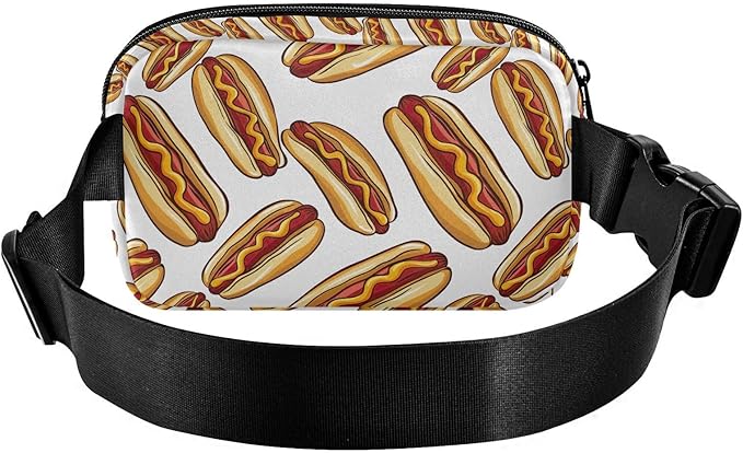 Funny Hot Dog Fanny Pack for Women Men Water Resistant Fashion Waist Packs with Adjustable Strap Belt Bag for Travel Workout Jogging Hiking 21220333