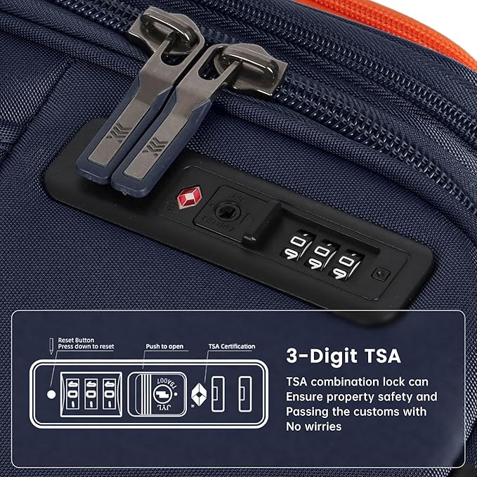 2-Piece Set (22in/32)Softside Expandable 20% Luggage w/TSA LOCK,Front Opening Softside Luggage Sets w/Spinner Wheels,Lightweight Travel Luggage Rolling Suitcase for Men/Women（Navy,22in/32in）