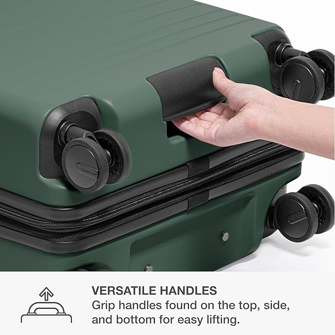 Traveler's Choice Markham Hardside Expandable Luggage with Hinomoto Spinner Wheels, 26-Inch Medium, Green