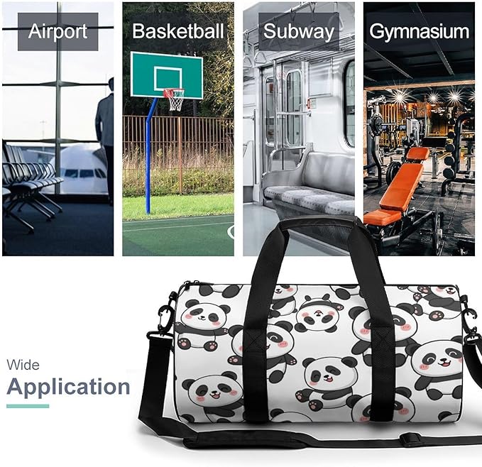 Travel Sports Lightweight Carry On Bag Cute Panda (6) Weekender Overnight Bag Dance Sports Gymnastics Bags for Men Women