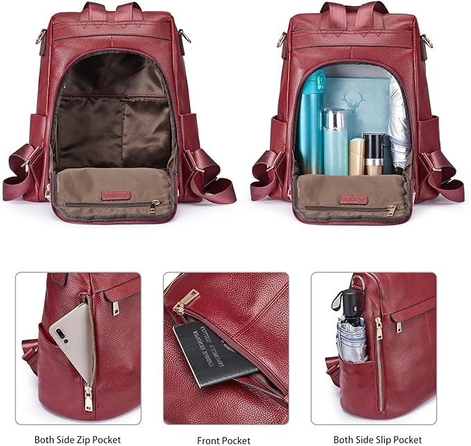 Kattee Women's Anti-Theft Backpack Purse Genuine Leather Shoulder Bag Fashion Ladies Satchel Bags