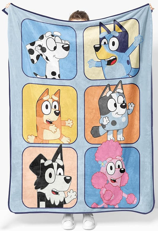 Sunny Side Up Bluey & Friends Plush Throw Blanket - Measures 46 x 60 Inches - Super Soft & Cozy Fleece Kids Bedding