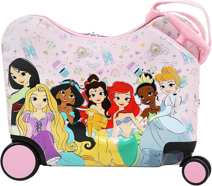 Bioworld Disney Princesses Ride-On 18" Suitcase For Kids & Toddlers