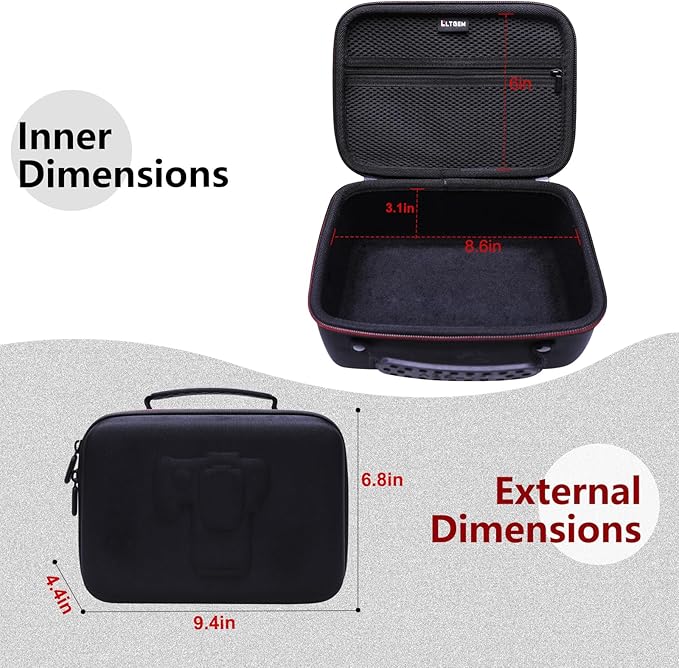 Camera Case Compatible with Canon EOS Rebel T7/R50/R6 Mark II/R100/R50 V/T6/R8/R10/R5 Mark II/RP/R7/5D Mark IV/SL3/R5/T100 DSLR SLR Camera, Len and Tripod with 4 Dividers and Shoulder Strap, Black