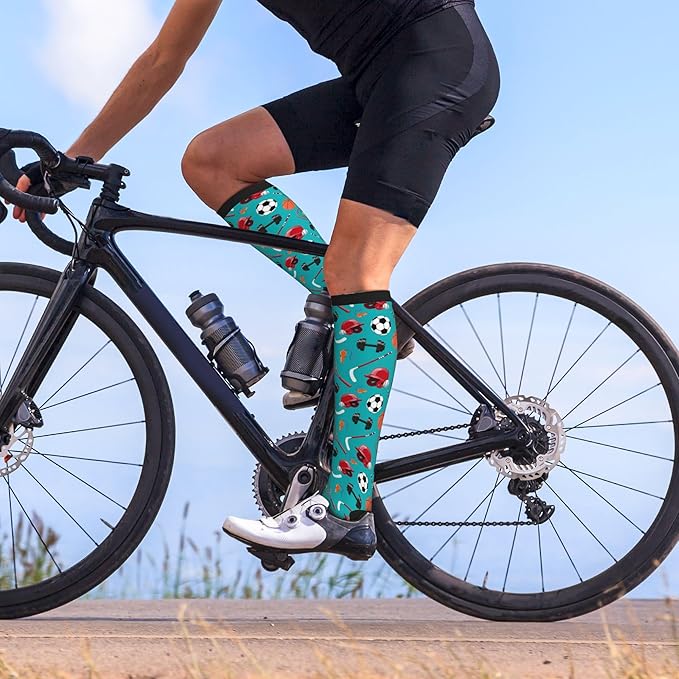 Compression Socks Knee High Circulation Support Socks For Women Men Athletic Running Work Hiking Cycling Travel