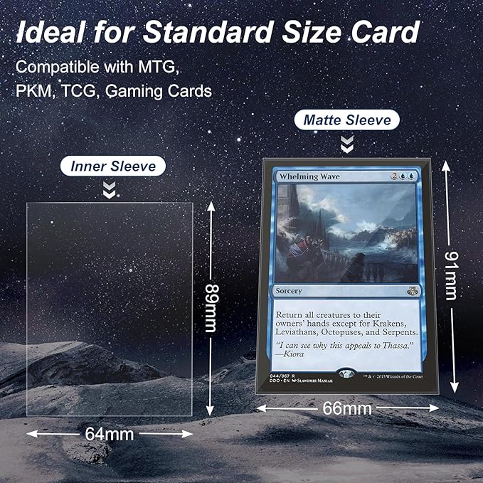 1200 Pack Card Sleeves, Perfect Fit Inner Sleeves Ideal for Double-Sleeving, Trading Card Sleeve Compatible with MTG, TCG, Gaming Cards