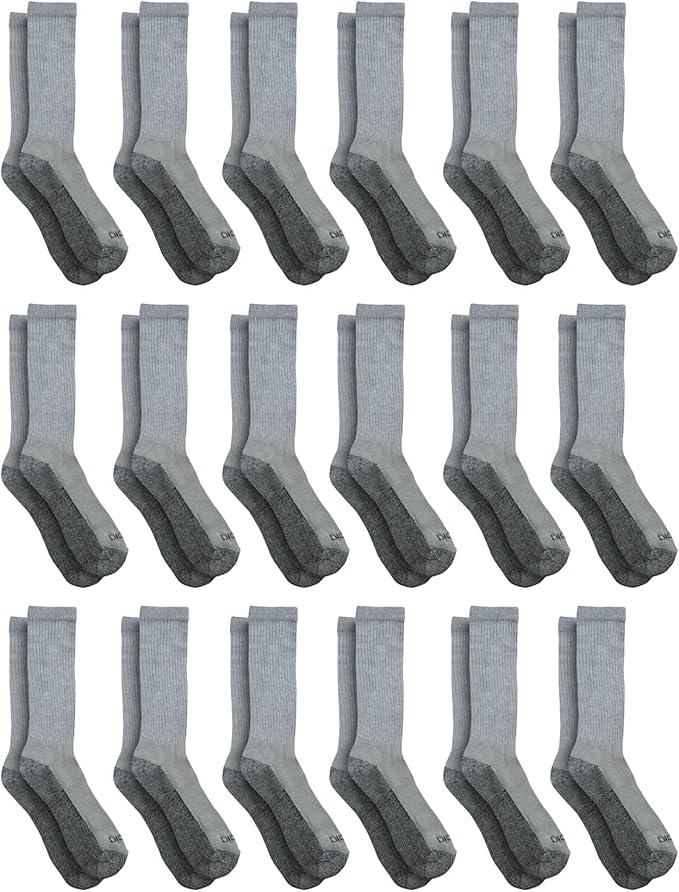 Dickies Men's Dri-Tech Original Moisture Control Crew Socks, Available in M-XXL (6, 12, 18 Pairs)