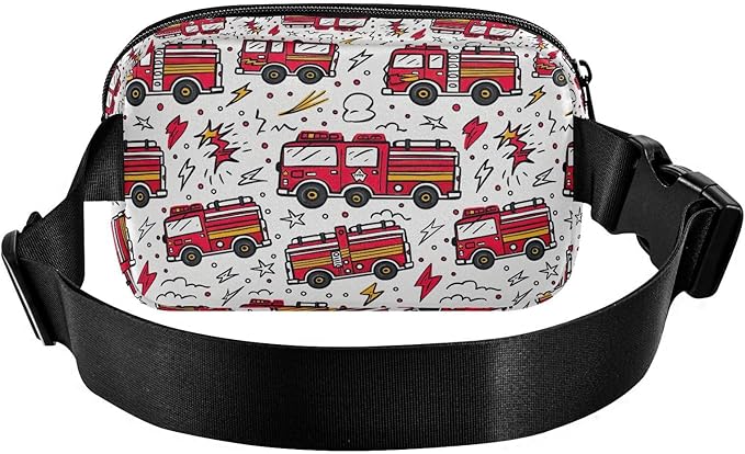 Kawaii Fire Engine Fanny Pack for Women Men Water Resistant Fashion Waist Packs with Adjustable Strap Belt Bag for Travel Workout Jogging Hiking 21220270
