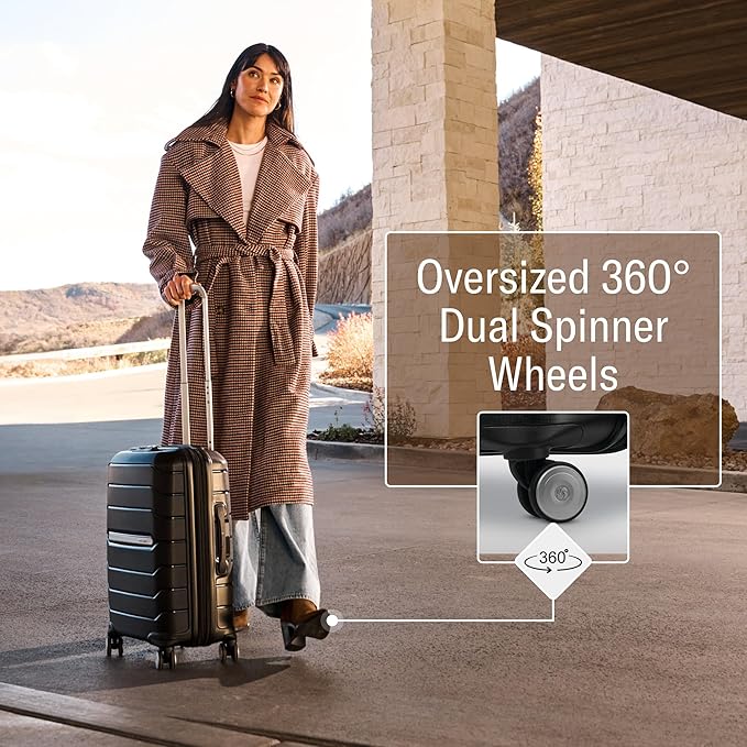 Samsonite Freeform Large Checked Luggage with Dual 360° Spinner Wheels - TSA Lock, Airline-Approved - Lightweight Durable Polypropylene Expandable Hardshell - Light Grey