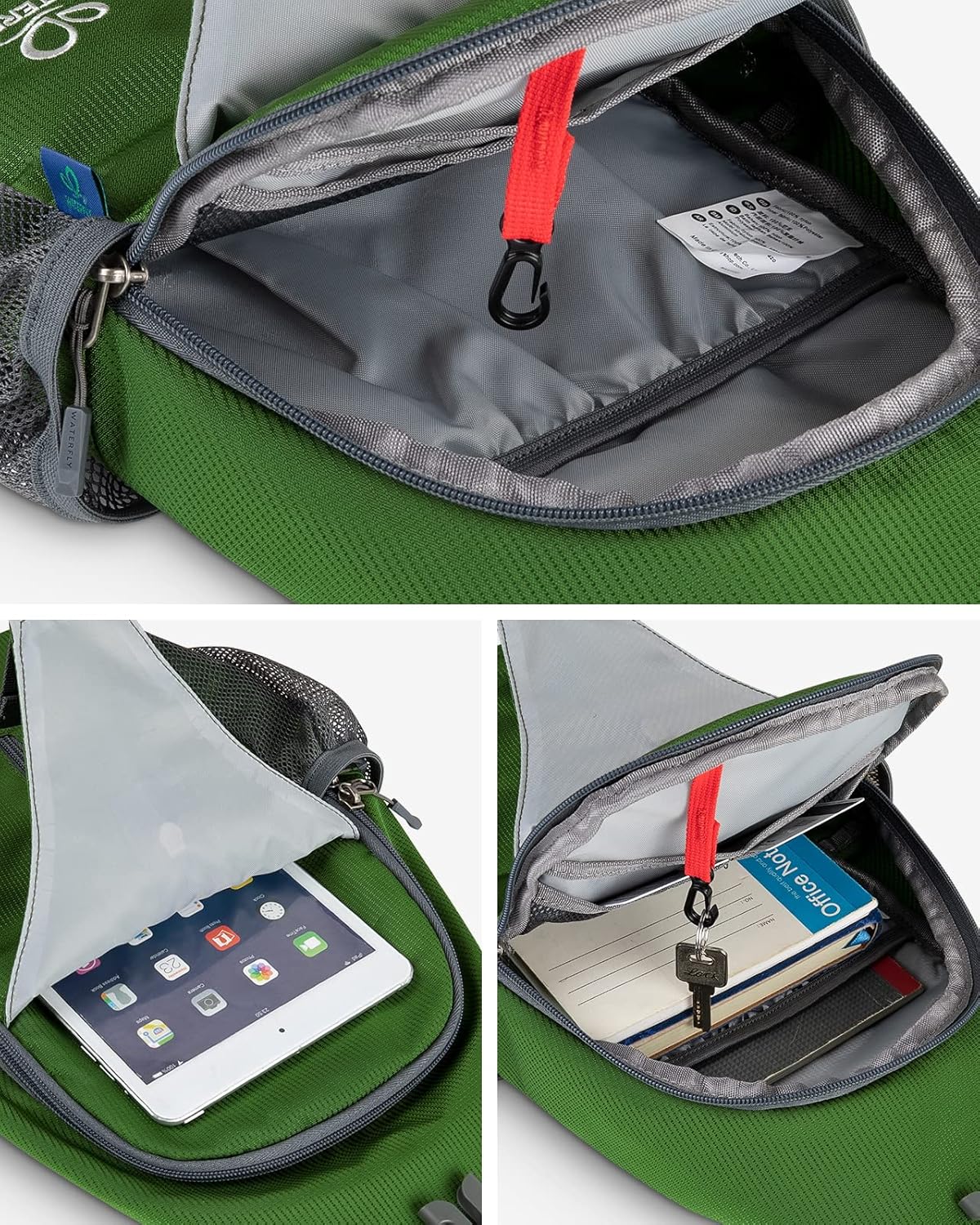 WATERFLY Crossbody Sling Backpack Sling Bag Travel Hiking Chest Bag Daypack