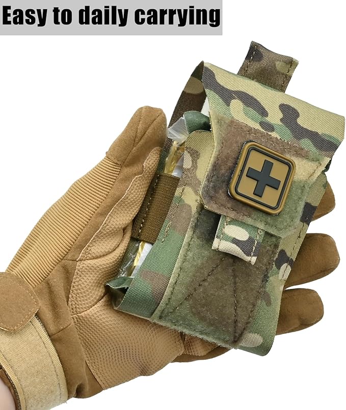 Mini IFAK Micro Trauma Pouch | Compact Empty EDC First Aid Organizer | Portable Stop Bleeding Supplies Pouch for Medic Gear & Survival Kits