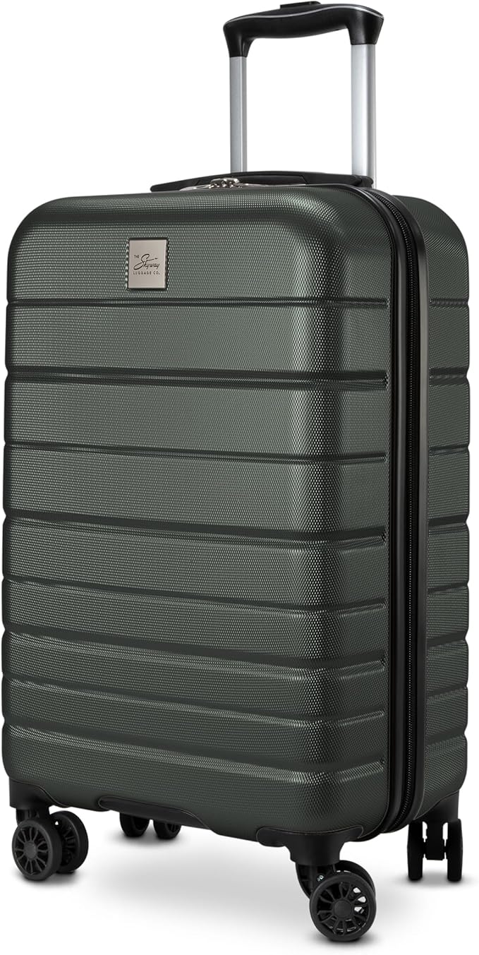 Skyway Epic 2.0 Hardside Lightweight and Durable ABS Shell Luggage, Spacious with Dual Spinning Wheels, Comfort Grip, Men and Women, Carry-on, 20-inch, Thyme