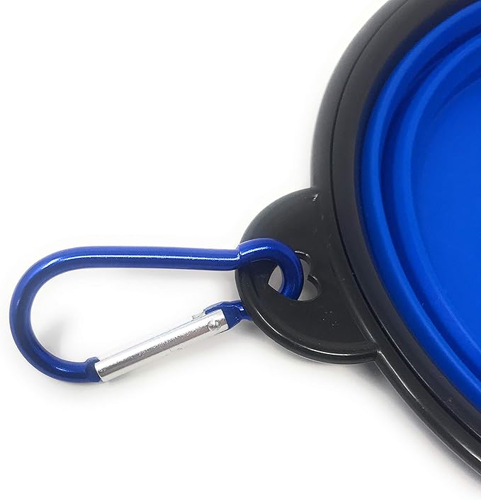 6-Pack Collapsible Silicone Travel Dog Bowls with Carabiner Clip - Portable Foldable Pet Food Water Bowls BPA Free for Hiking Camping Dogs Cats Assorted Colors