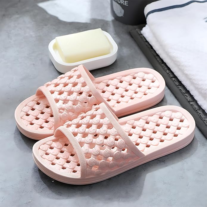 AYYDMY Shower Shoes Quick Drying Slippers for Women Men, Non Slip House Shoes Cushioned Thick Sole Bathroom Slippers Indoor Outdoor Soft Platform Sandals for Living Room College Dorm Beach SPA Gym Pool