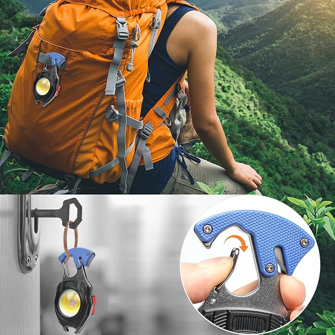 MAKDAK 4PC Keychain Flashlight Rechargeable Cob Keychain Work Light 7 Modes 1600Lumen High Lumen Flashlights for Emergencies,EDC
