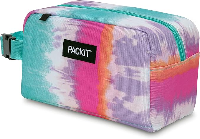 PackIt Freezable Snack Box, Tie Dye Sorbet, Built with ECOFREEZE Technology, Collapsible, Reusable, Zip Closure with Buckle Handle, Great for All Ages and Fresh Snacks on the go (Pack of 12)