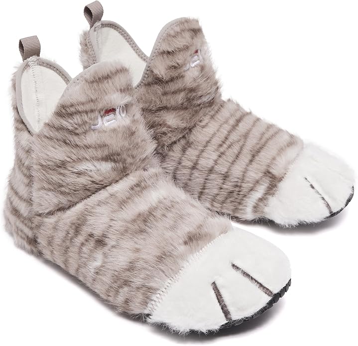 UUBARIS Bootie Slippers for Women Men Furry Warm House Sock Shoes For Indoor Outdoor Travel