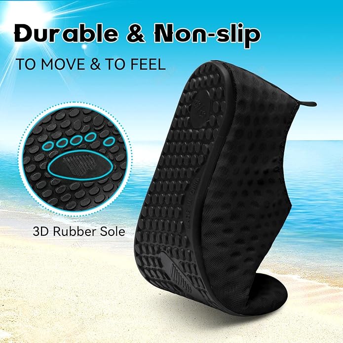 Scurtain Barefoot Water Shoes for Women Men Beach Swim Aqua Socks Summer Quick-Dry Sandals Slippers