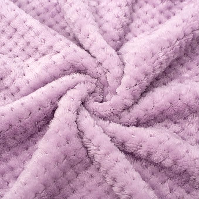 Fuzzy Blanket or Fluffy Blanket for Baby, Soft Warm Cozy Coral Fleece Toddler, Infant or Newborn Receiving Blanket for Crib, Stroller, Travel, Decorative, 30”×40”, Baby Pink+Lavender
