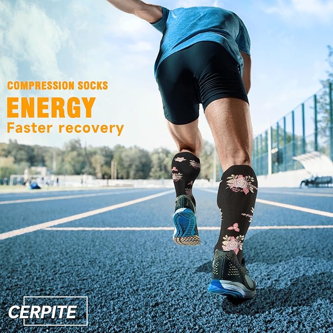 bropite Compression Socks for Women & Men 8 Pairs Circulation-Compression Socks 20-30 mmhg-Best for Running,Nurse,Travel,Yoga