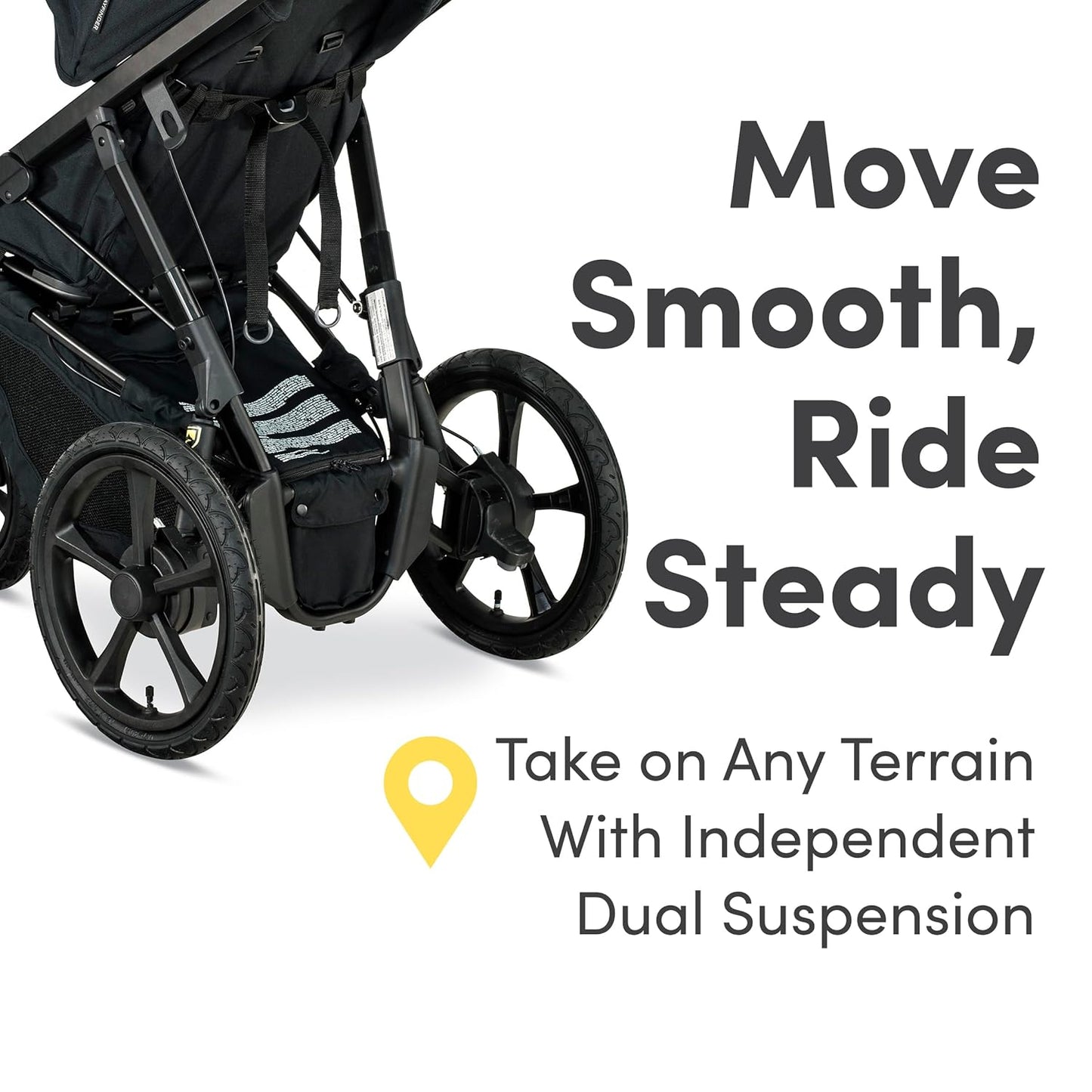 BOB Gear Wayfinder Jogging Stroller with Independent Dual Suspension, Air-Filled Tires, and 75-Pound Weight Capacity, Nightfall