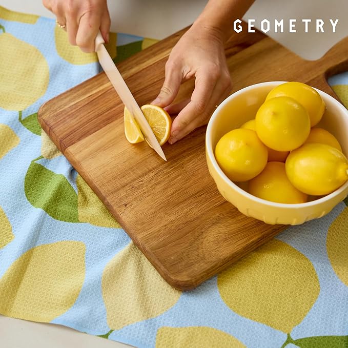 GEOMETRY Spring Kitchen Towels - Quick Dry Microfiber Cloth Spring & Summer Dish Towels for Kitchen Drying - Premium Quick Dry Towel - Pear Parade, 18" x 30" - 2-Pack