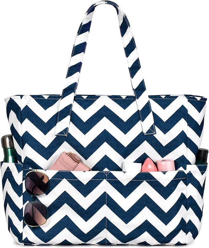 oscaurt Beach Bags for Women Large Waterproof Sandproof Beach Tote Swim Pool Bag with Zipper for Travel Vacation Essentials