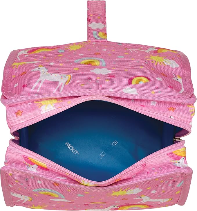 PackIt Freezable Lunch Bag, Unicorn Dream Pink, Built with EcoFreeze Technology, Foldable, Reusable, Zip and Fold Closure with Buckle Handle, Designed for Work Lunches and Fresh Lunch On the Go