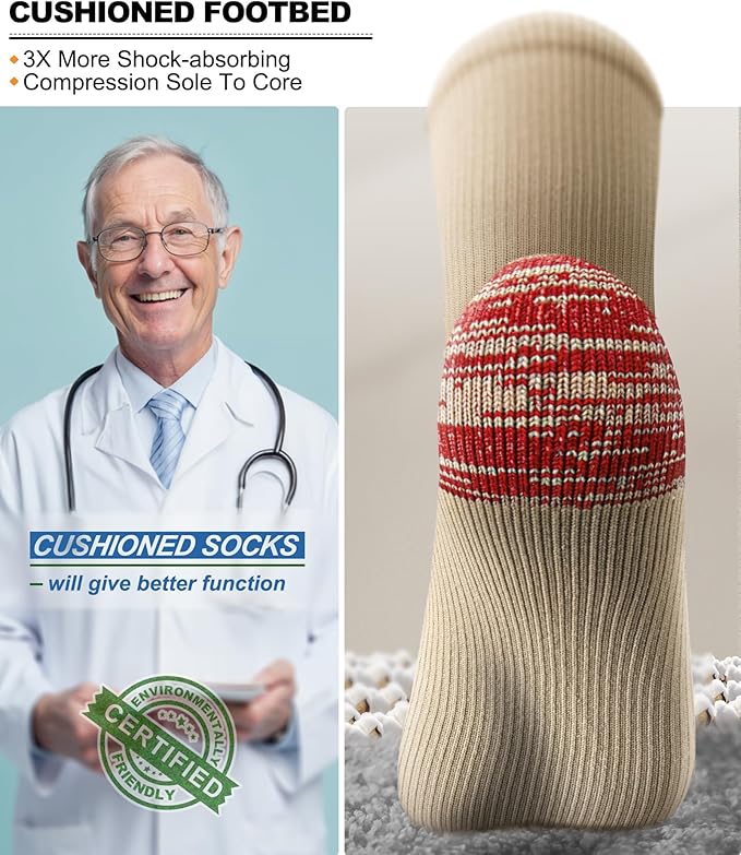 BULLIANT Compression Socks 3Pairs-15-20mmHg Circulation Support Men Women Hiking Sports Recovery-Upgraded Wicking Tech