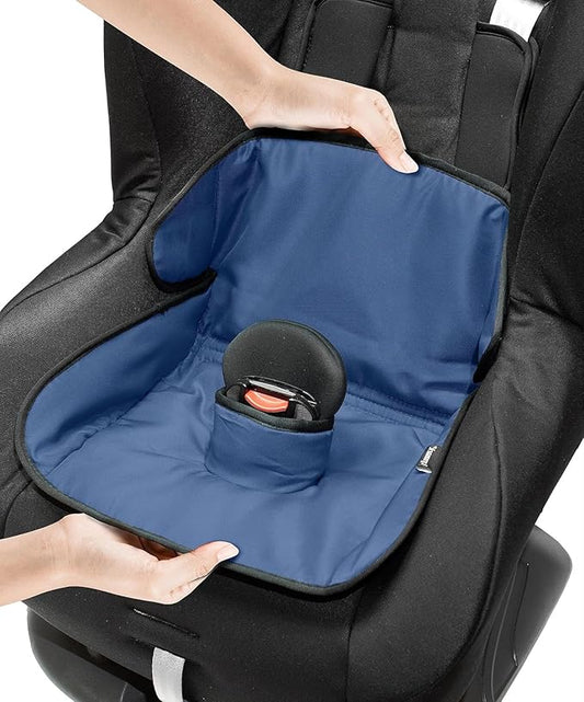 Lynmark® Potty Training Car Seat Protector Cover - Waterproof Soft Piddle Pads for Toddlers and Baby Carseat - Travel-Friendly Universal Washable Liner Mat for Spills, Nappy Leaks, Accidents - Navy