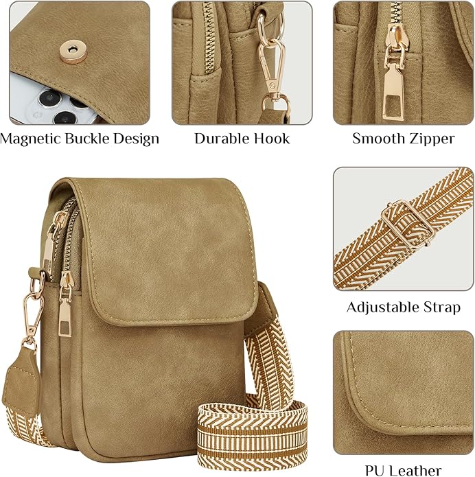 Fashion Small Crossbody Bags for Women Trendy Designer Cell Phone Purses Wallets with Card Holder Anti Theft Travel