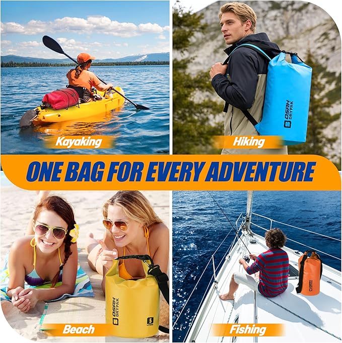 Waterproof Dry Bag, 5L/10L/20L/30L/40L Roll Top Lightweight Storage Backpack with Phone Case for Women & Men, Floating Waterproof Sack for Travel, Swimming, Kayaking, Paddle Board, Camping & Beach