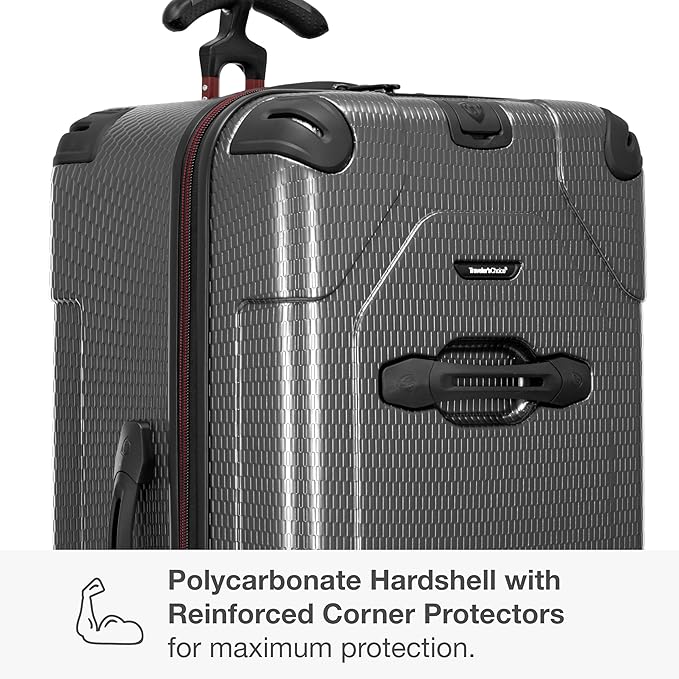 Traveler's Choice Maxporter II Polycarbonate Hardside Trunk with Spinner Wheels, Gray, 31-Inch Trunk