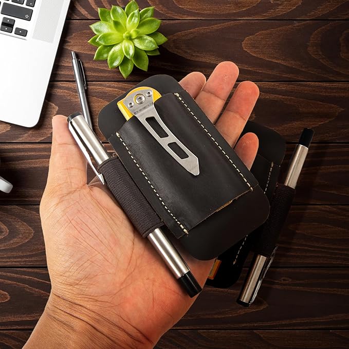 Leather Knife Sheath for Belt,Knife Sheath,Horizontal Carry Pocket Knife Holder,EDC Belt Organizer,Compact Draw Knife Holster,EDC Pocket Organizer,Sheath for Folding Knife