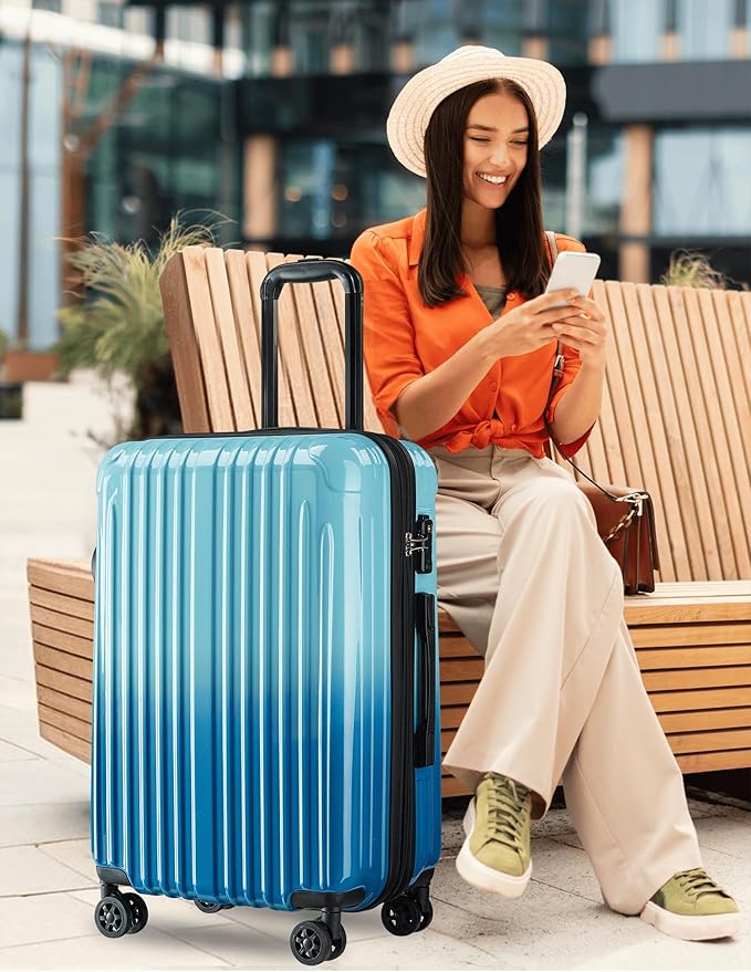 27 inch Luggage - Airline Approved Suitcases with Spinner Wheels, Built-In TSA Lock，Hard Shell Expandable Suitcases