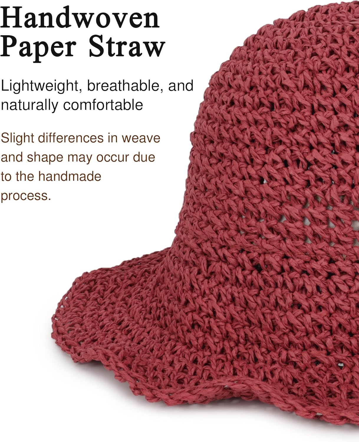 Womens Wide Brim Straw Sun Hat Foldable Floppy Crochet Beach Hat for Summer