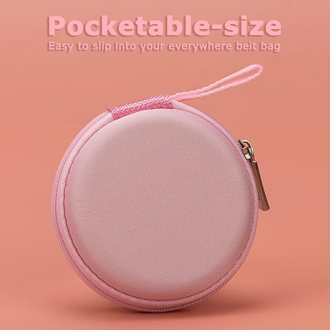 Ginsco Mini-Portable Hard Shell Earbuds Case for Apple EarPods Headphones USB-C Wired Ear Buds/Samsung Galaxy Wired Earbuds, Travel Case for Earphones Earplugs (2, Pink)