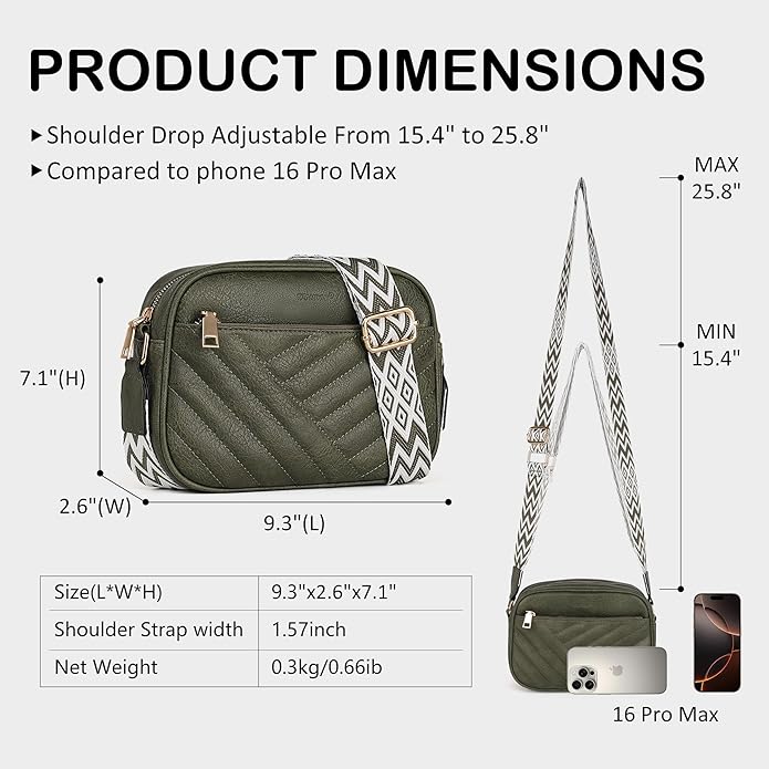 TANTOMI Small Crossbody Bags for Women, Small Purses with Card Slots Phone Purse Wide Adjustable Strap