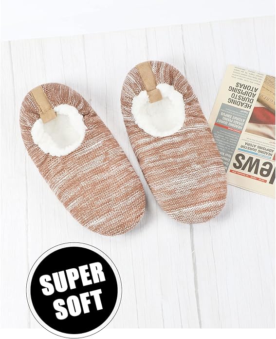 Keyela Mens Slipper Socks With Non Skid Bottoms, Warm Slipper Socks With Grippers For Men, Fuzzy House Slippers