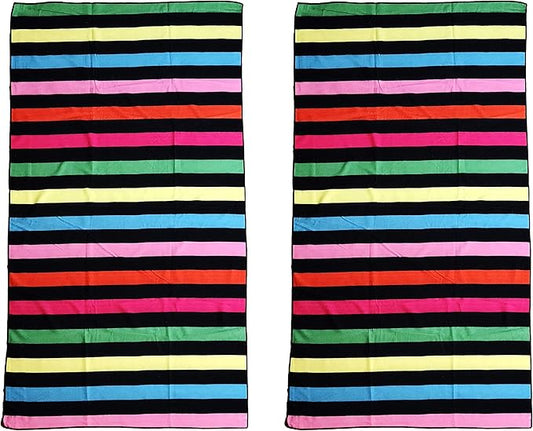 allgala Microfiber Beach Towel | Packable Beach Towel for Family | Quick Dry, Lightweight, Super Absorbent | Perfect for Beach, Pool, and Camping | Oversize 40"x70" - Stripe
