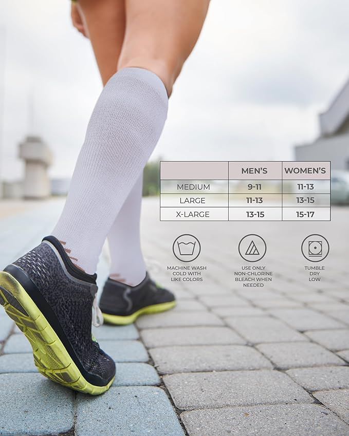 Pembrook 3 Pairs Copper Mens Compression Socks 20-30 mmHg, Running, Hiking, Athletic Cycling, Travel | Circulation Support