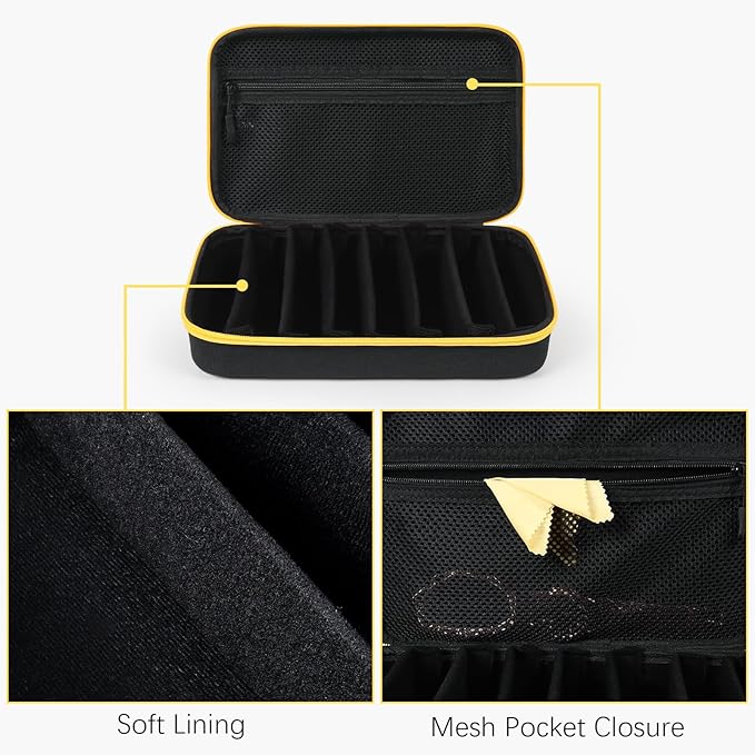 Multi Sunglasses Organizer Case, Travel Eyeglasses Case for Multiple Glasses, Hard-Shell, Eyewear Box for Men Women