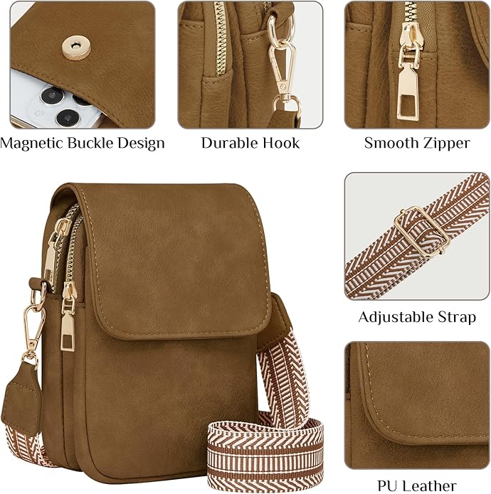 Fashion Small Crossbody Bags for Women Trendy Designer Cell Phone Purses Wallets with Card Holder Anti Theft Travel
