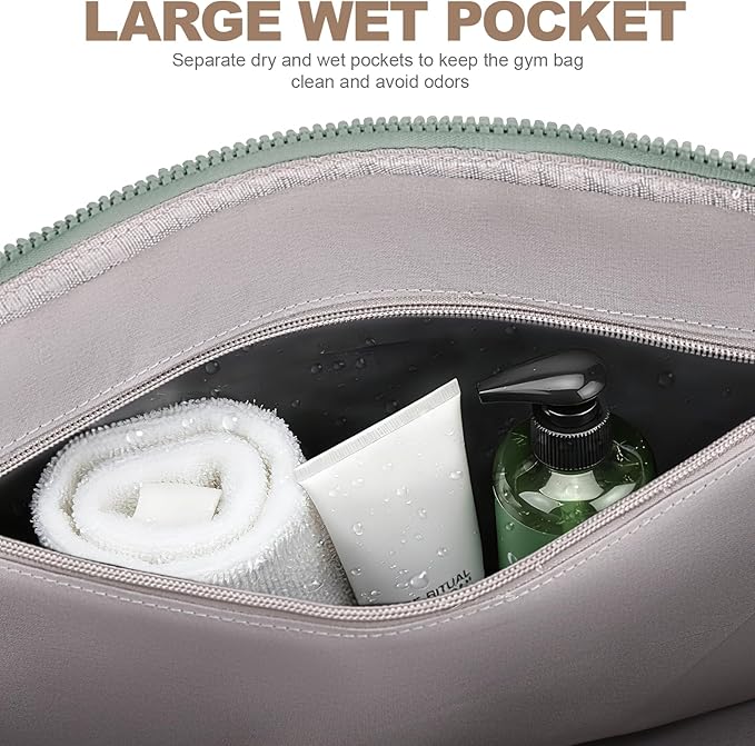 SYTRAH Gym Bag for Women, Duffle Weekender Bags for Travel, Lightweight Weekender Tote with Wet Pocket for Sports, Workout and Dance Green