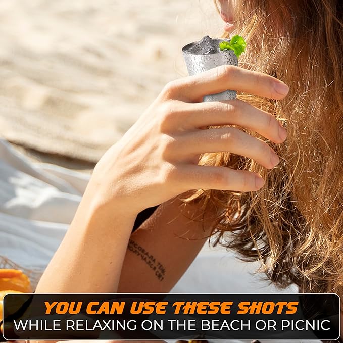 15 Pcs Stainless Steel Shot Glasses - 30ml (1oz) Tiny Metal Shot Glasses, Lightweight and Easy to Store & Clean, Durable Metal Shots for Parties, Hiking, Travels, Compact for Picnics & Espresso Breaks