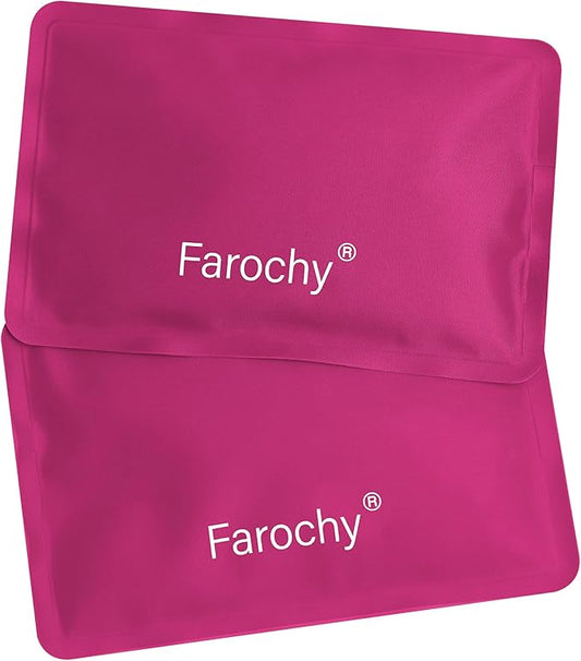 Farochy Reusable Ice Packs for Lunch Boxes - 2PCS Soft Ice Packs Freezer Packs for Cooler Gel Ice Packs, Keep Food Cold or Hot