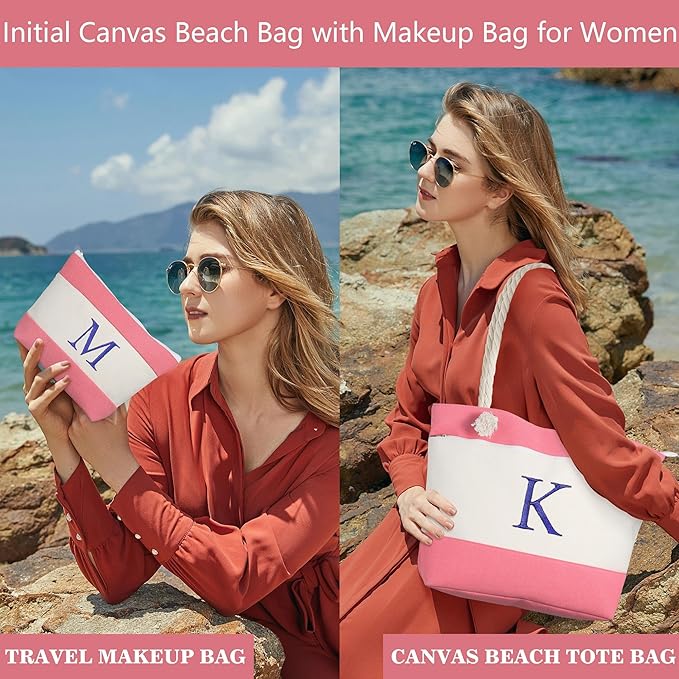 YOOLIFE Beach Bags for Women - Travel Canvas Beach Tote, Pool Waterproof Bag, Travel Essentials, Gifts for Women Birthday