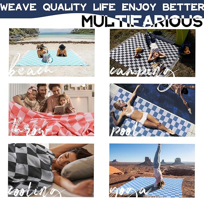Lightweight Woven Throw Blanket Large Soft Camping Gear Roadtrip Essentials Car Trailer Accessories Road Trip Necessities Rv Must Haves Camper Stuff Hiking Item Backpacking Gadget Gift Green Plaid